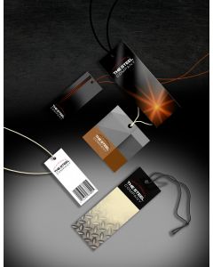 1.75" X 3.5" 16PT Suede Hang Tags with Soft Velvet Lamination